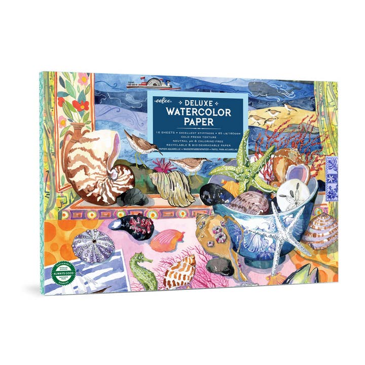 Seashells Watercolor Cold Press Watercolor Paper for wholesale by eeBoo