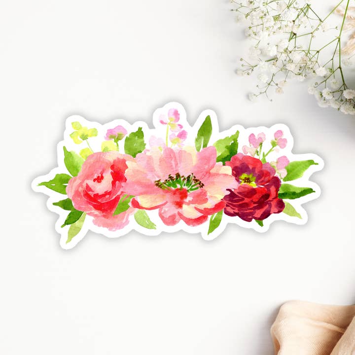 bright florals arrangement sticker for wholesale by Audrey Ra Design
