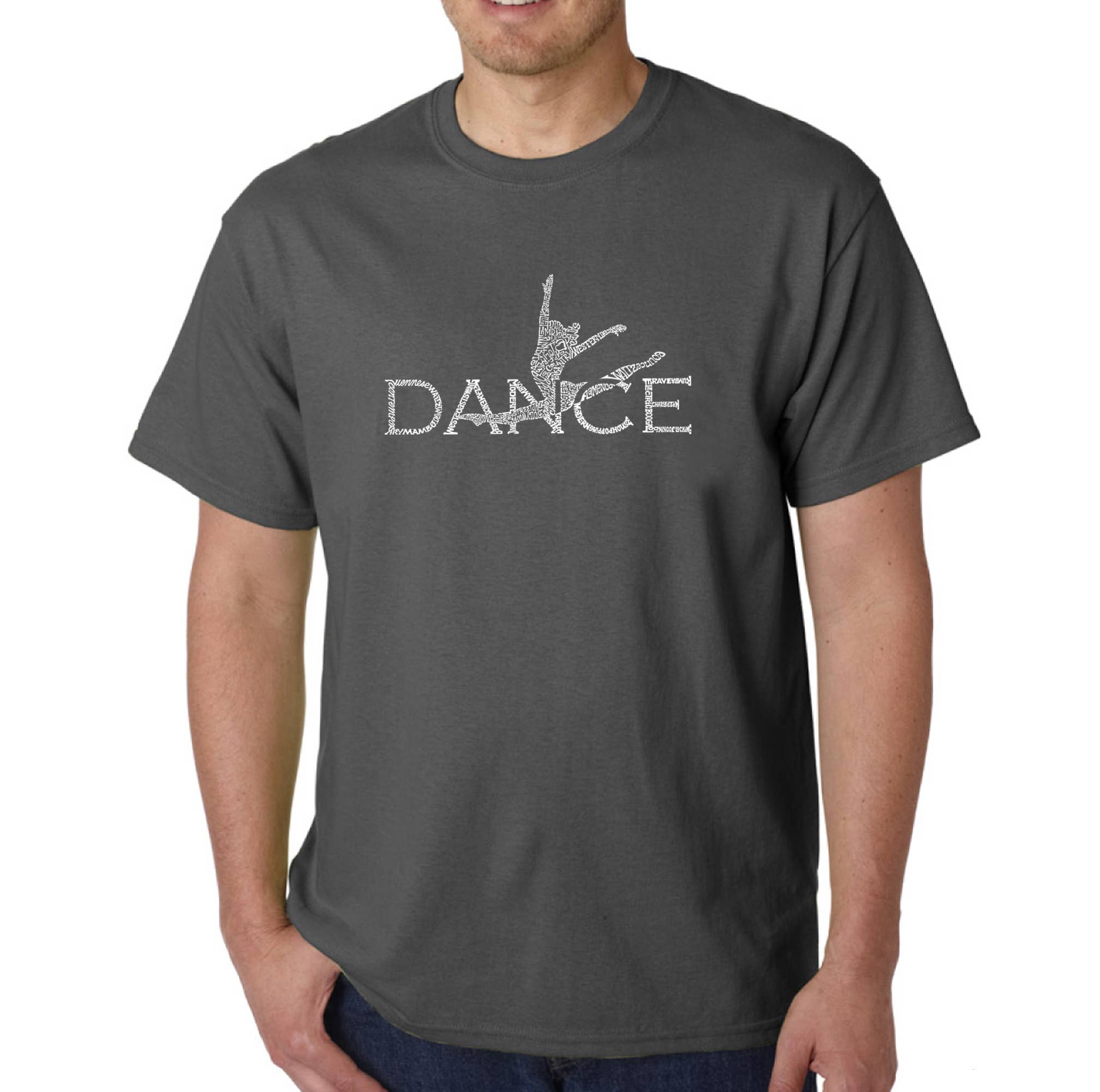LA Pop Art - Wholesale Screen Printed T-Shirt - Men's - LA Pop Art Men's Word Art T-shirt - Dancer6