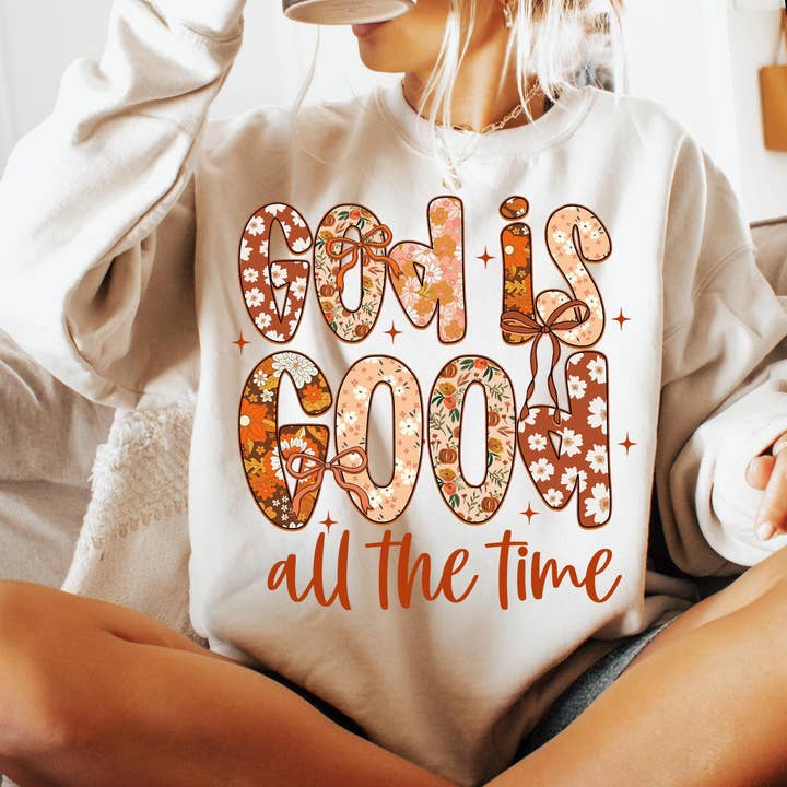 NVC Ecommerce LLC - Wholesale T-Shirt (Graphic) - Women's - God is Good T-Shirt, Christian Fall Sweatshirt, Autumn Jesus2