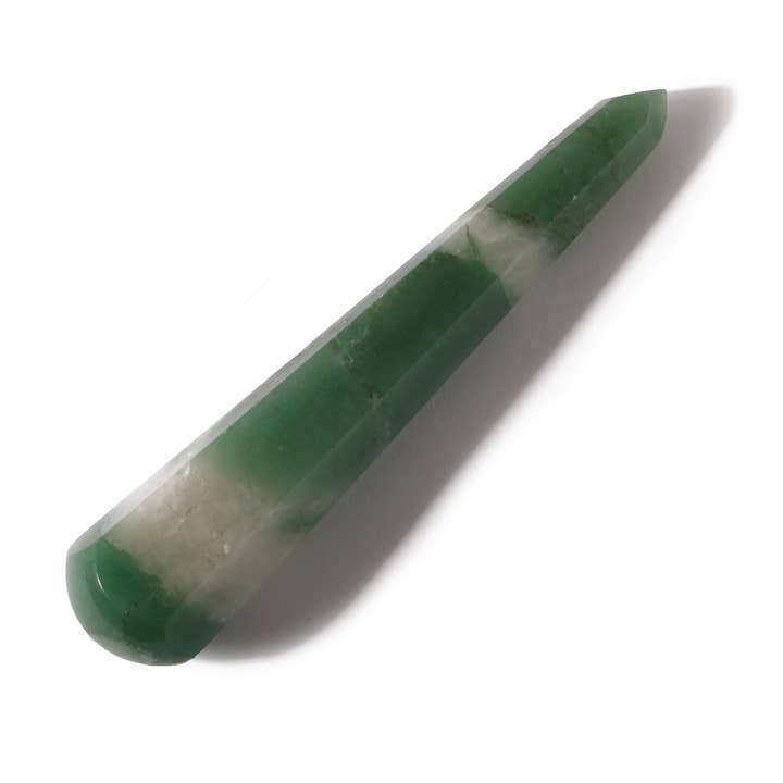 Baguette de massage pointue en aventurine bi-verte - Jumbo #2 - 11,4 cm à 14 cm pour la vente par Stonebridge Imports