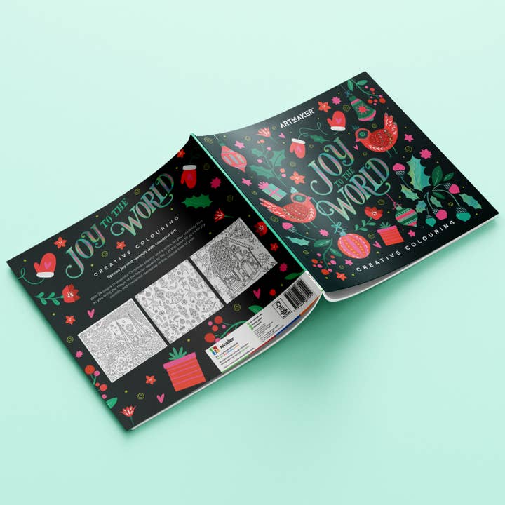 Hinkler Australia - Wholesale Colouring and activity book – adult - Art Maker Joy to the World Colouring Book2