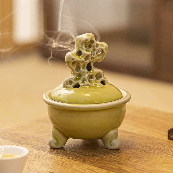 ACNITE(We cover U.S. import duties) - Wholesale Incense holder - Stone shape ceramic incense insert creative arts holder gift7