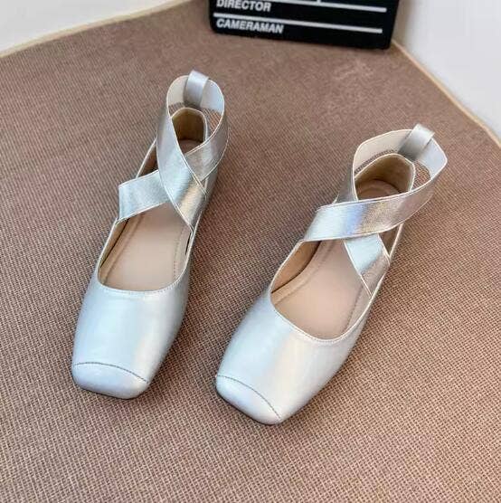 Whisper Mint - Wholesale Flats - Women's - Stylish French Elastic Cross Strap Mary Jane Ballet Shoes2