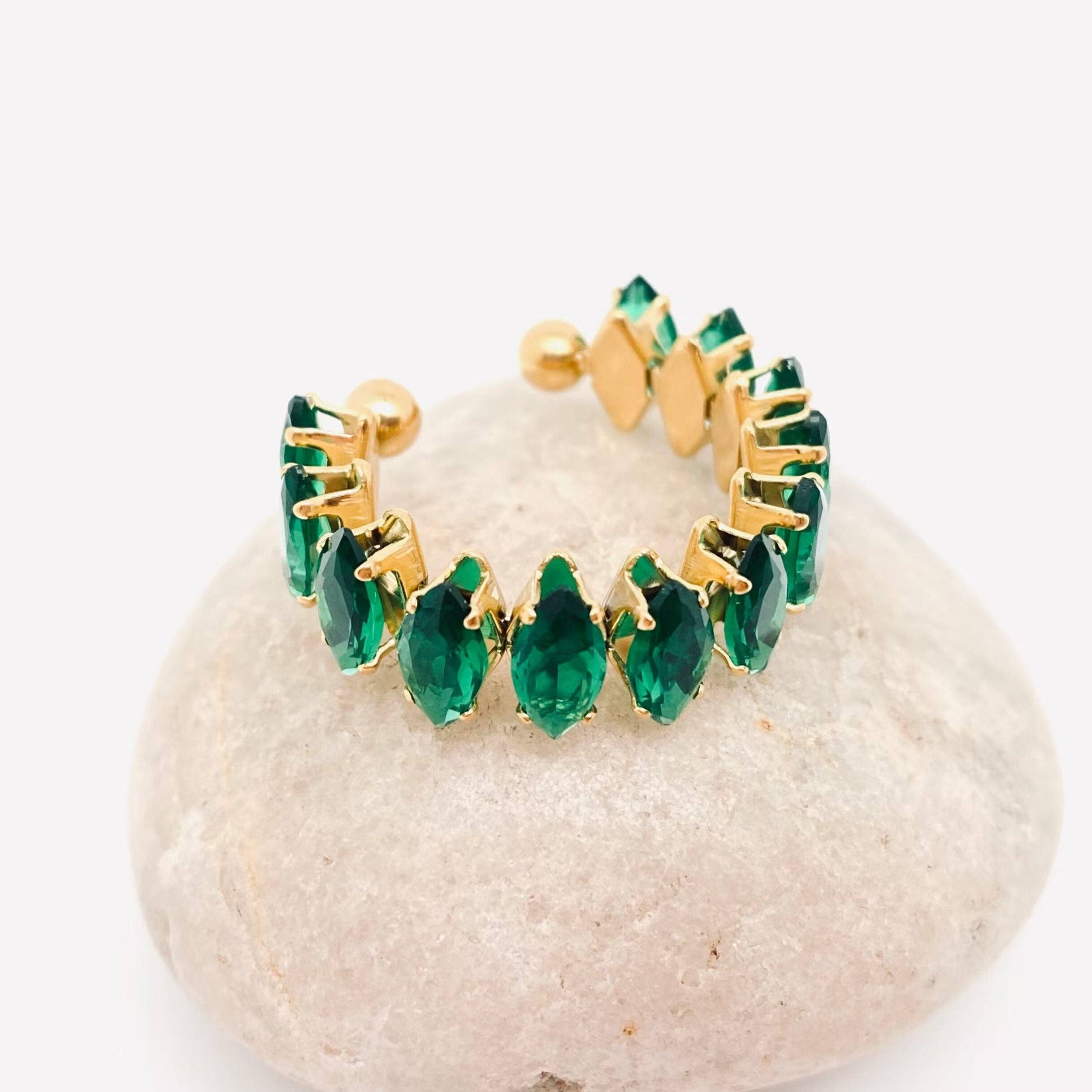 Mio Queena - Wholesale Multi-Stone Ring - Stainless Steel Cubic Zirconia Adjustable Ring14