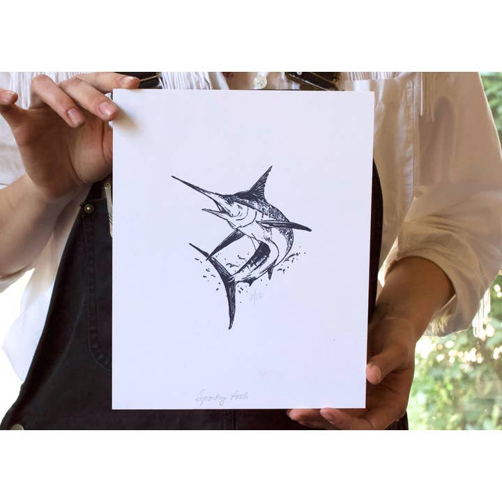 Sporting Fish Print for wholesale by Ancesserie Letterpress