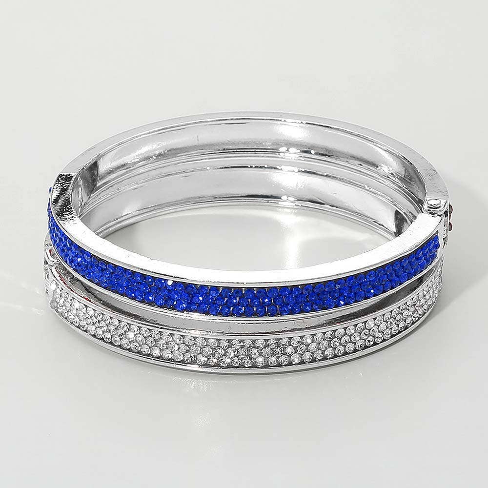 Sensibling Corp. - Vendita all'ingrosso Bracciale a polsino - 2PCS - Braccialetti rigidi con cerniera e strass0