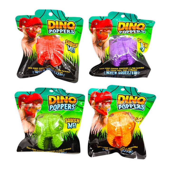 Novelty Brands - Wholesale Squishy Toy - Kids & Baby - SO MUCH FUN SQUISHY DINO POPPERS 12 PIECE DISPLAY
