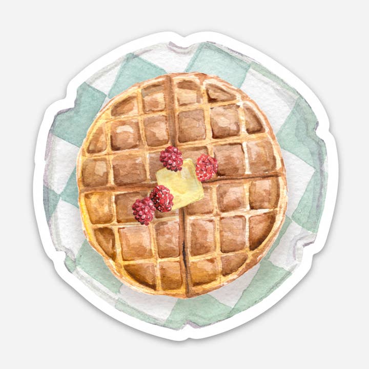 Waffle Plate Breakfast Sticker for wholesale by Cami Monet