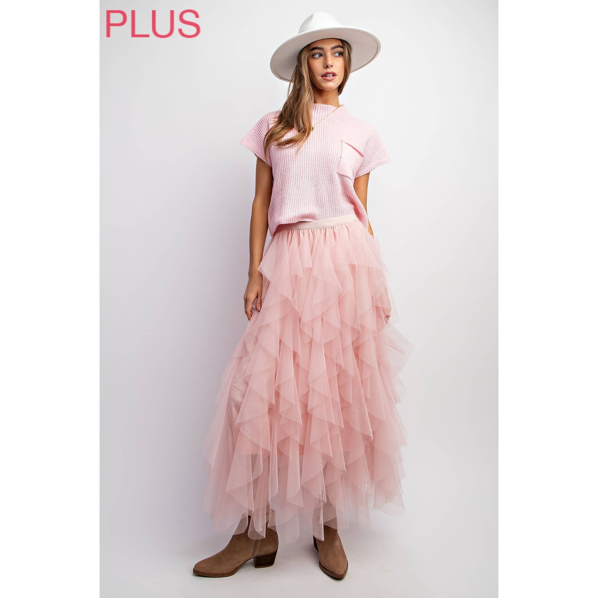 Sweet Generis - Wholesale Skirt - Women's - PLUS CASCADING TULLE MESH LAYERED MAX SKIRT26