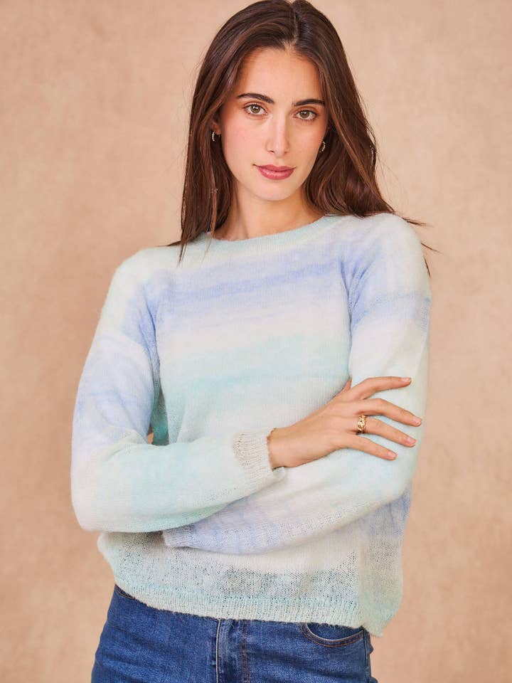 MORETTA Gradient Knit Sweater – Soft Pastel Shades for wholesale by Calie Paris