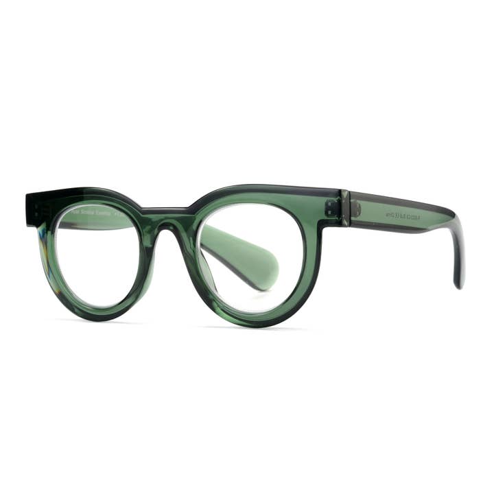 Ryan Simkhai Eyeshop - Wholesale Eyeglasses - Women's - ARTI | Transparent Green | Progressive Blue Light