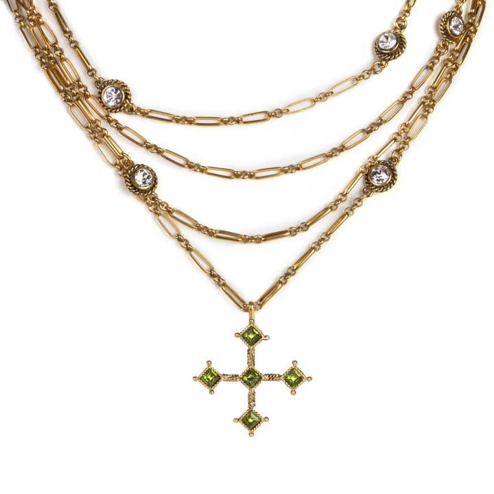 Brigid Magdalena Cadena Cross Medallion - Gold for wholesale by VSA Designs Inc.