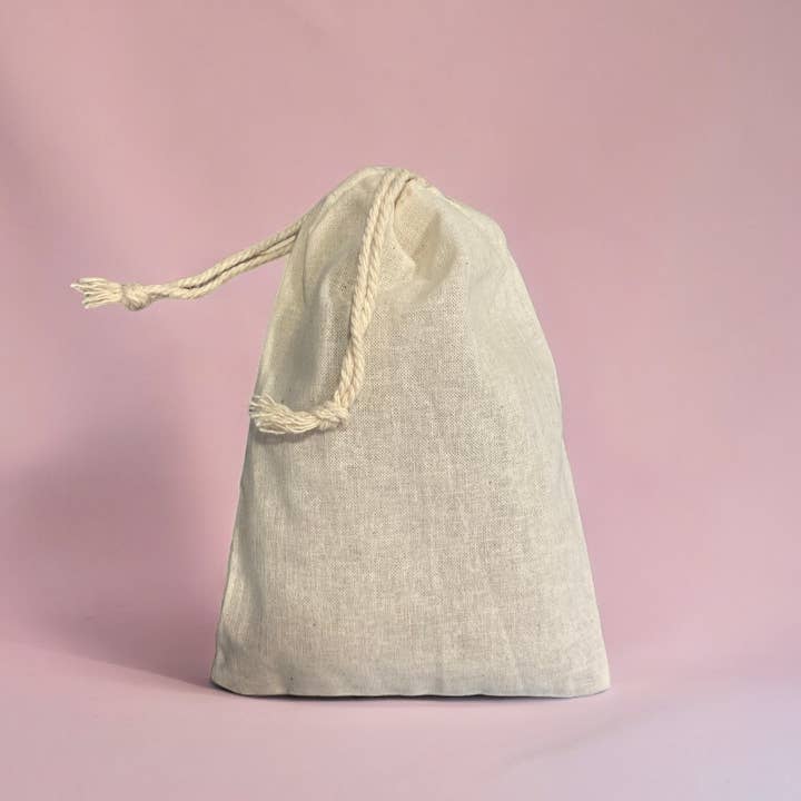 Honey Bones Co. | Botanical-Based Home + Body Care - Wholesale Soap pouch/sack/bag - Organic Muslin Sachet Bags: Custom Branding Option - 2 Sizes3