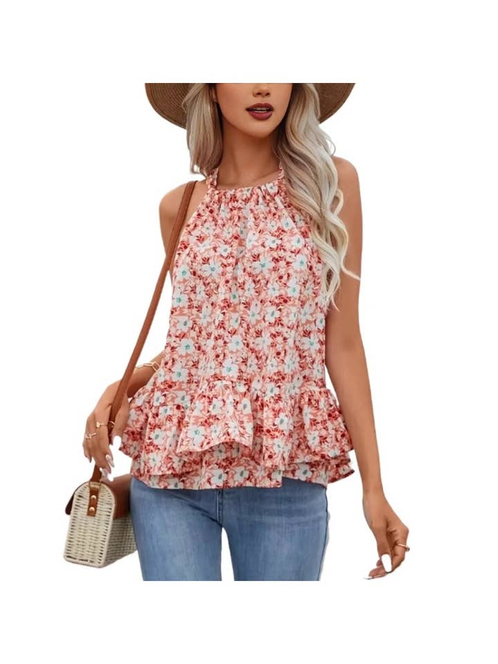 Vesty - Plus Size Floral Sleeveless Vacation Top for wholesale by Funkyrel® Atzbranding Limited