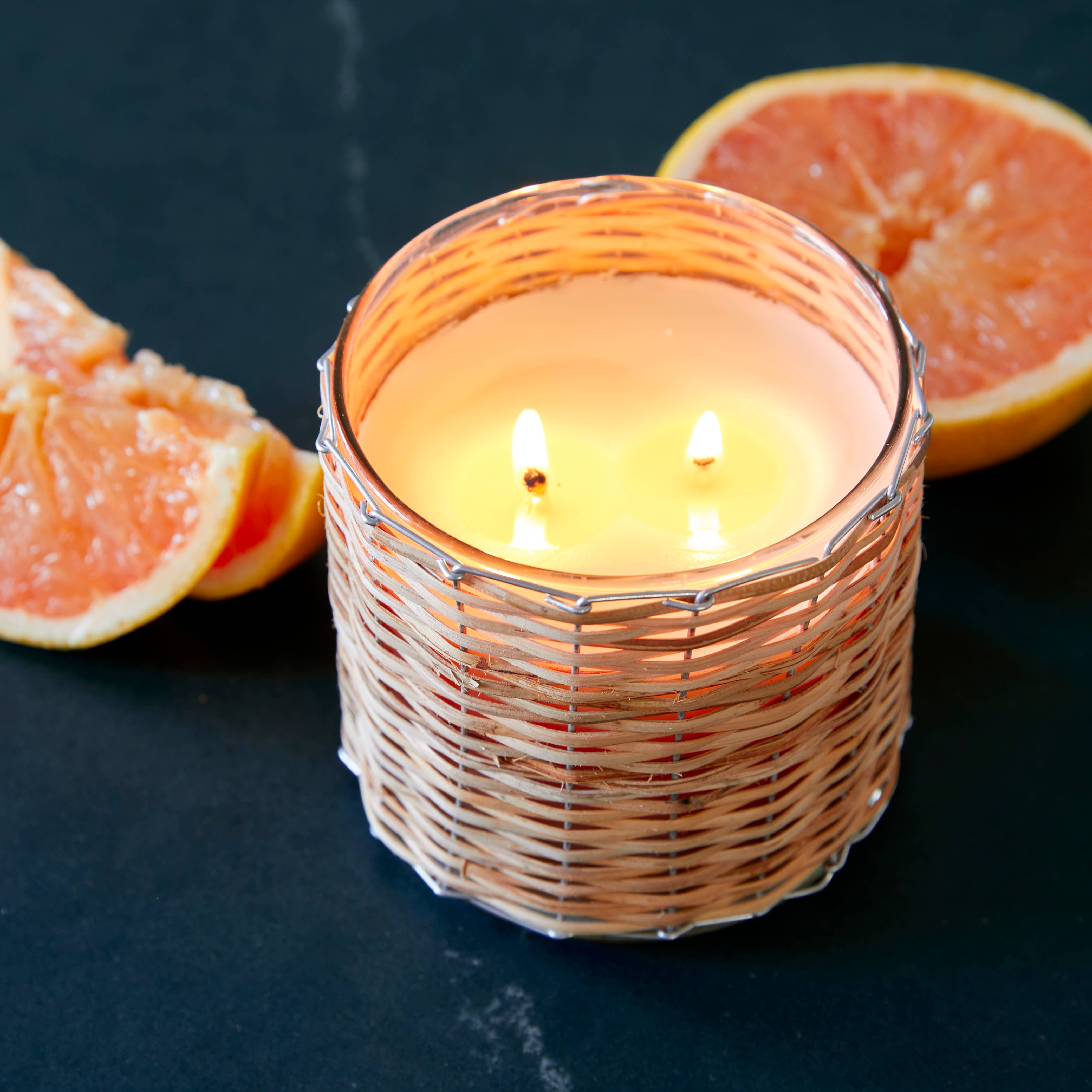Hillhouse Naturals/Field+Fleur - Wholesale Jar/Filled Candle - Grapefruit Pomelo 2 Wick Woven Candle 12oz. Ctn.64