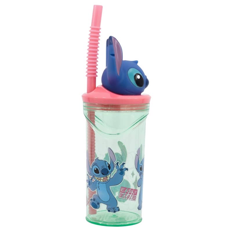 Stor - Wholesale Drinking Glass/Cup - Kids & Baby - Stor 3D Figurine Cup 360 ml Stitch Flowers1