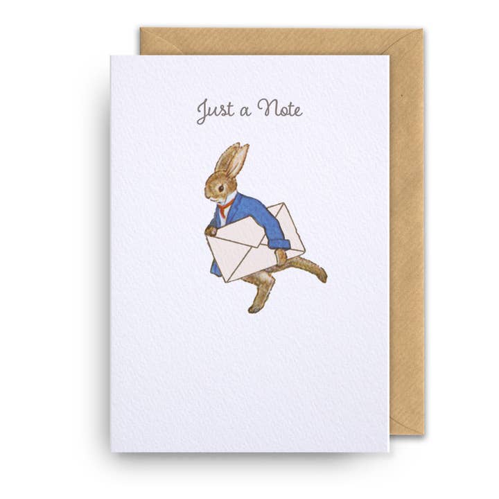 Wenskaart - Klein Grijs Konijn - Even een Berichtje voor wholesale door Hype Associates Ltd