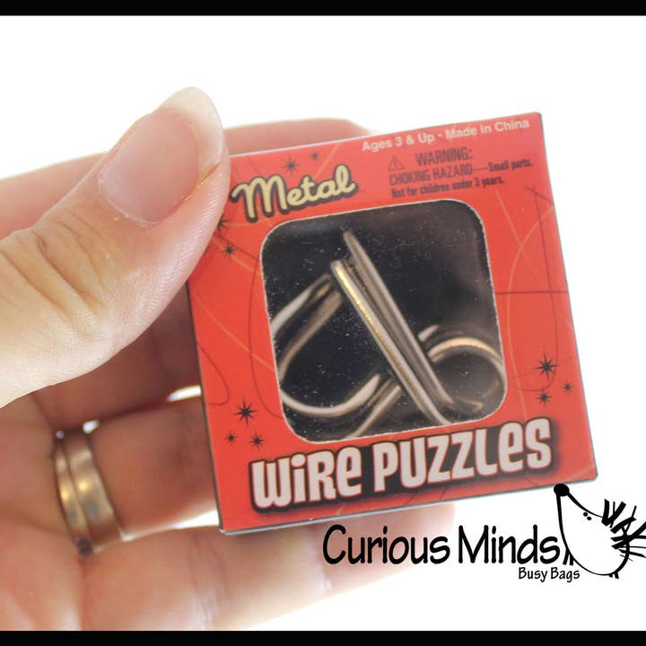 Curious Minds Toys - Wholesale Toy set – Kids - 1 Mini Metal Wire Brain Teaser Puzzles - Individually Wrappe4