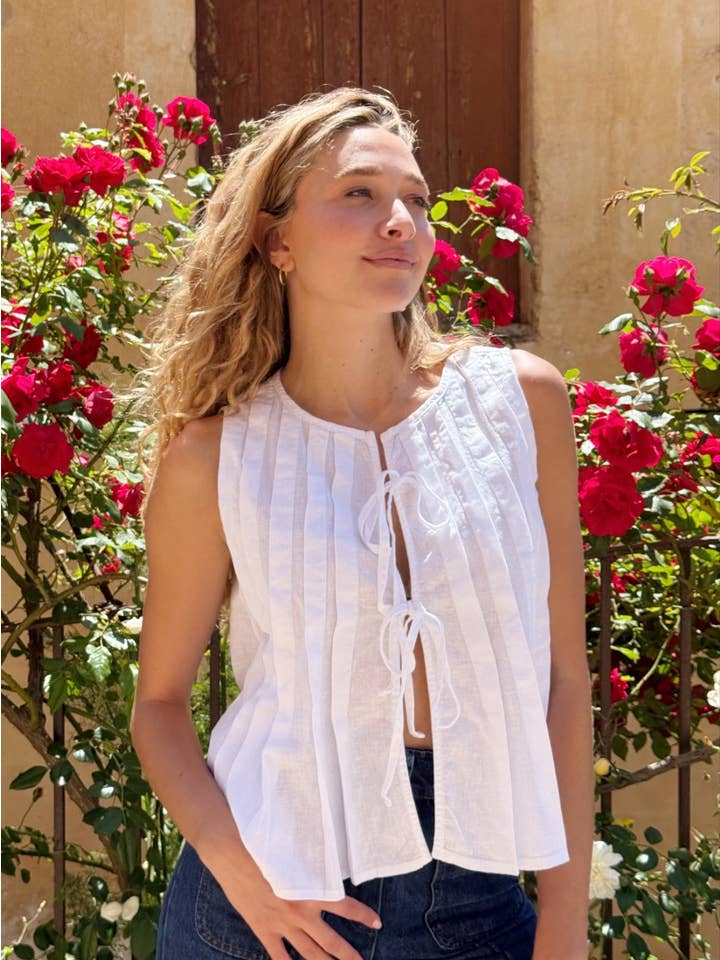 MindTraveler - Venta al por mayor Blusa - Mujer - Top Gigi Blanco Lino