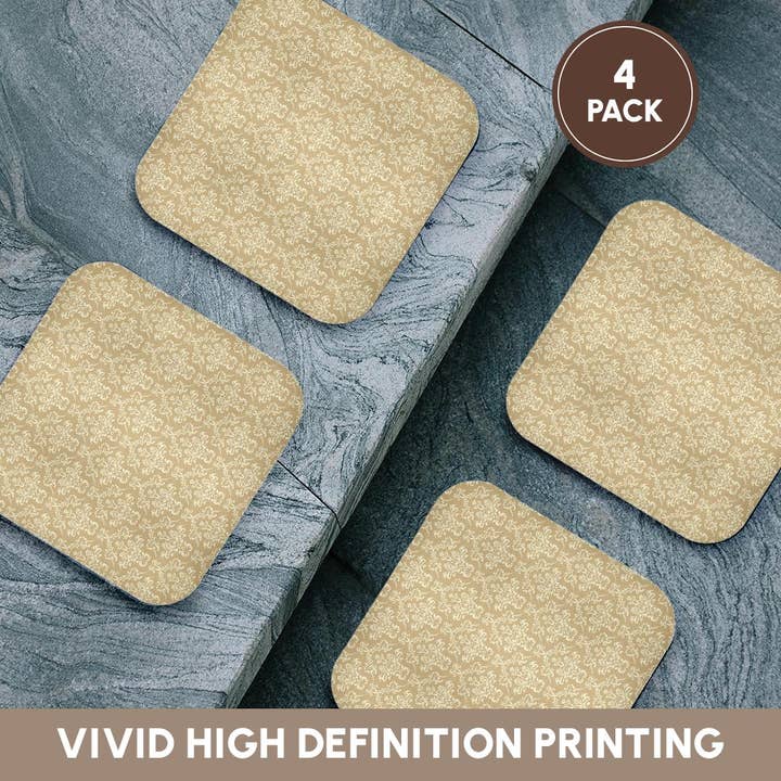 3dRose - Wholesale Coasters - 3dRose, Image of beige damask texture. Decorative floral pattern, background, Coaster12