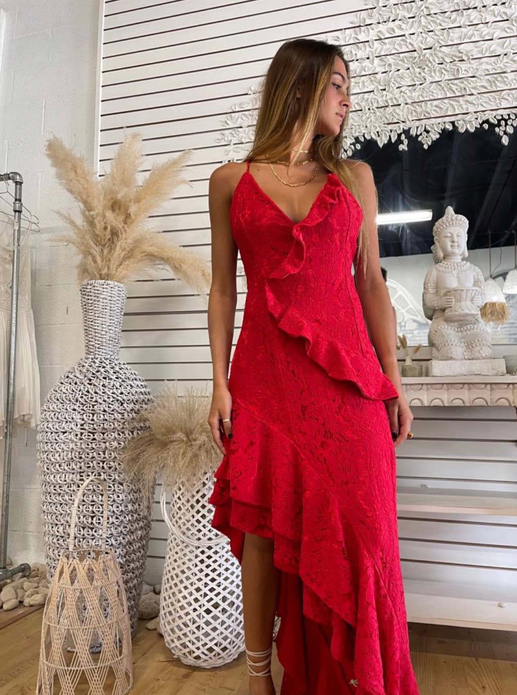 Genavieve The Label – Großhandel Kleid – Damen – Rote Spitze, Tango Abendkleid5