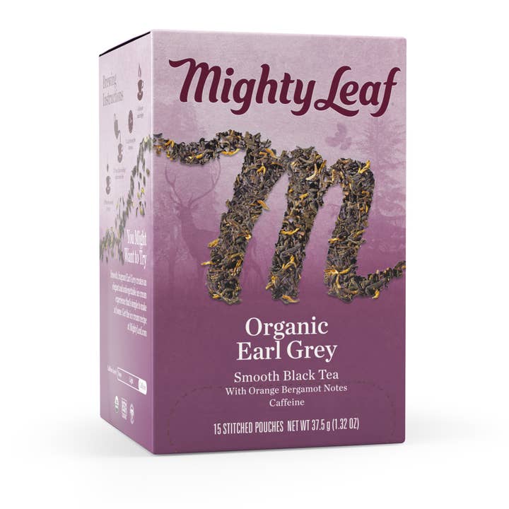 Organic Earl Grey, Silken Tea Pouch 15ct,Mighty Leaf for wholesale by Good As Gold Coffee