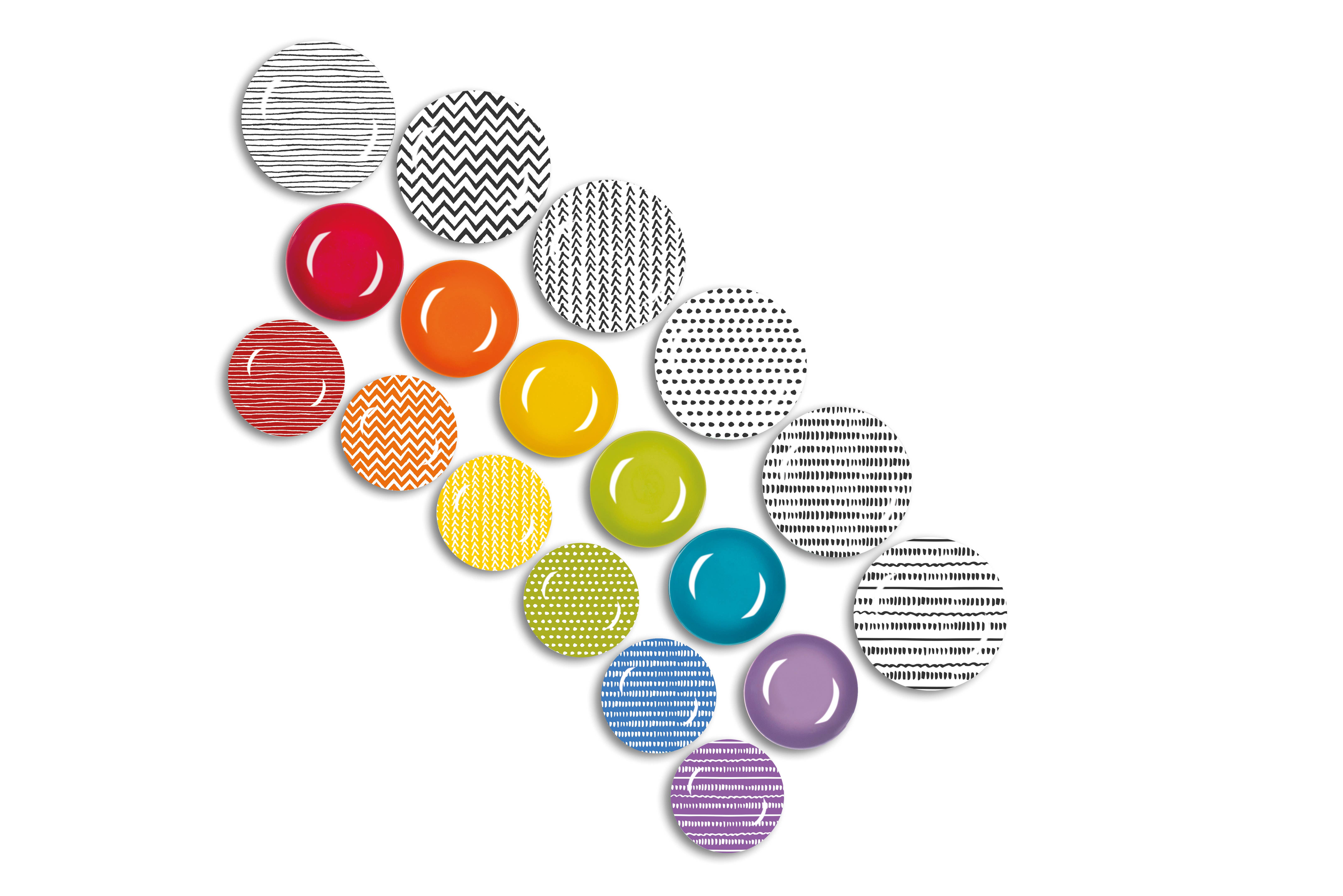 multicolour 18 Crazy Line Dinnerware Set for wholesale on Faire1