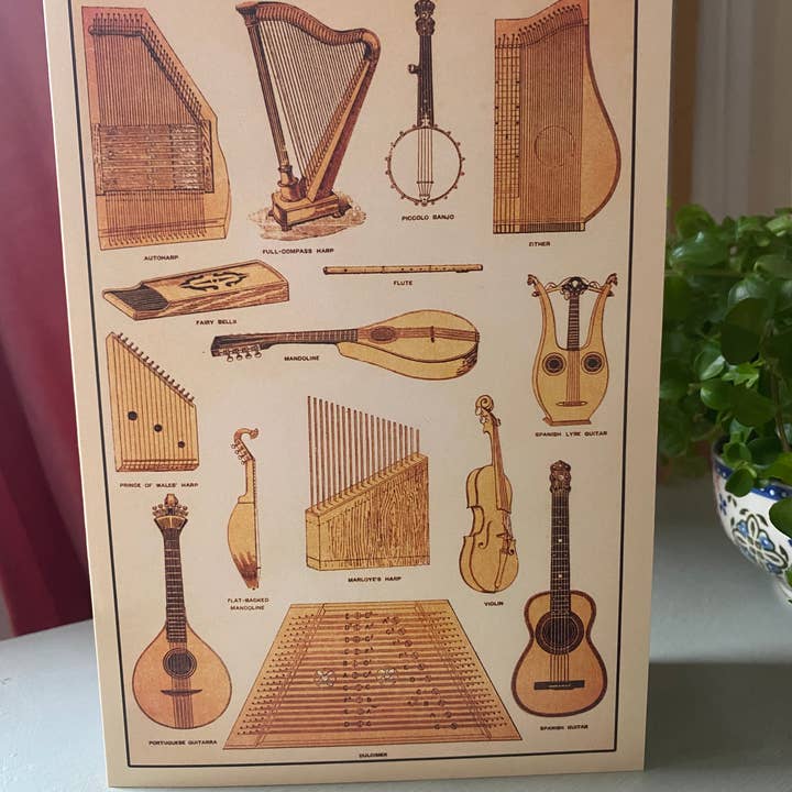 Musical Instruments Greetings Card for wholesale by Ninaskadesigns