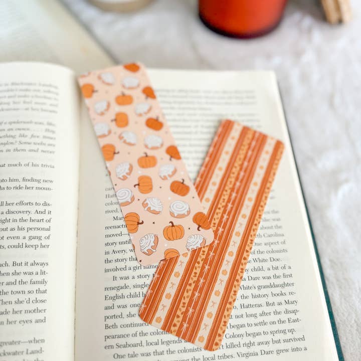 Little Turkey Shoppe - Wholesale Bookmark - Pumpkin Cinnamon Roll Bookmarks | Fall3