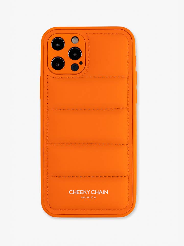 Gewatteerde oranje telefoonhoes voor wholesale door Cheeky Chain
