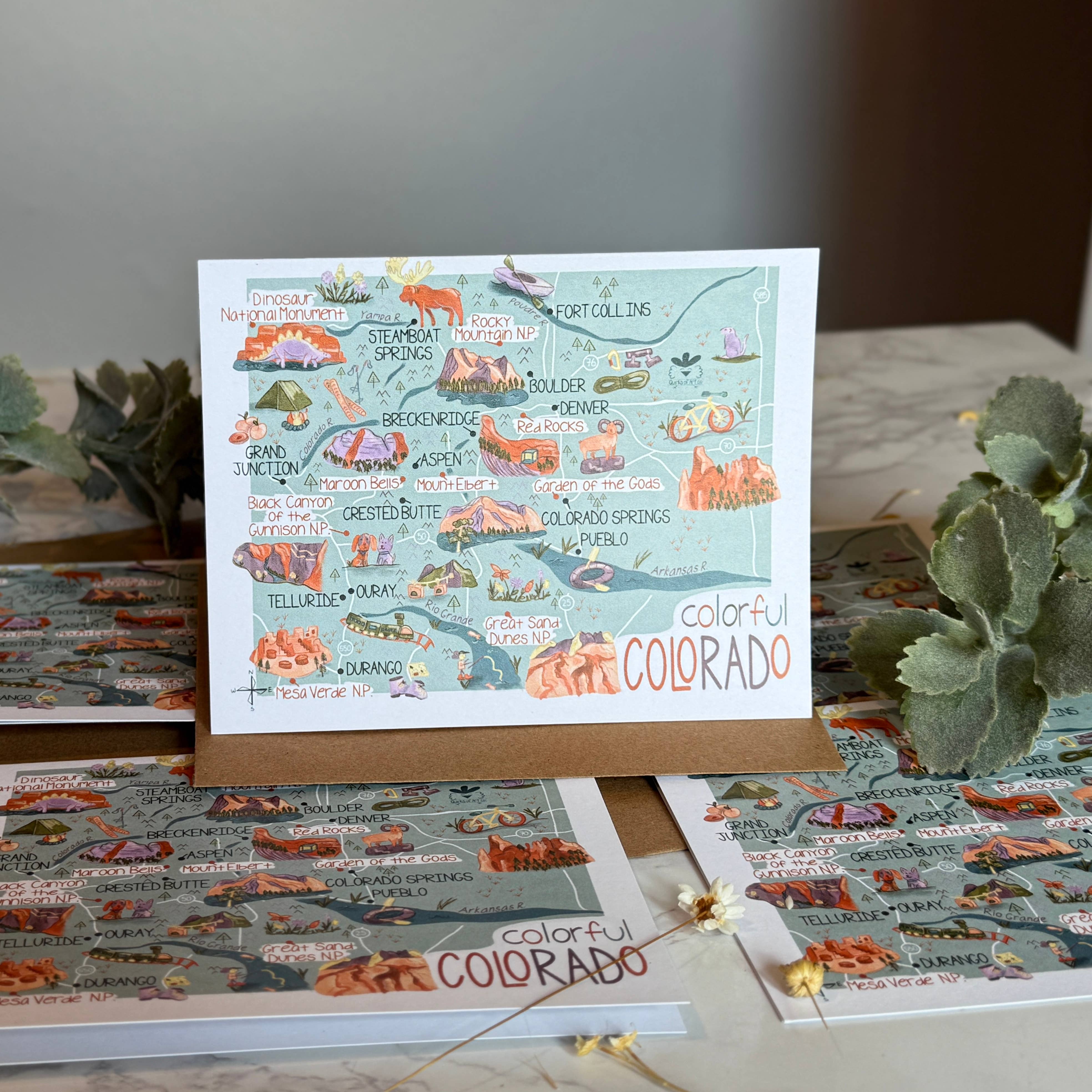 Quirks of Art co. - Wholesale Envelopes - Colorado Map Themed Stationary5