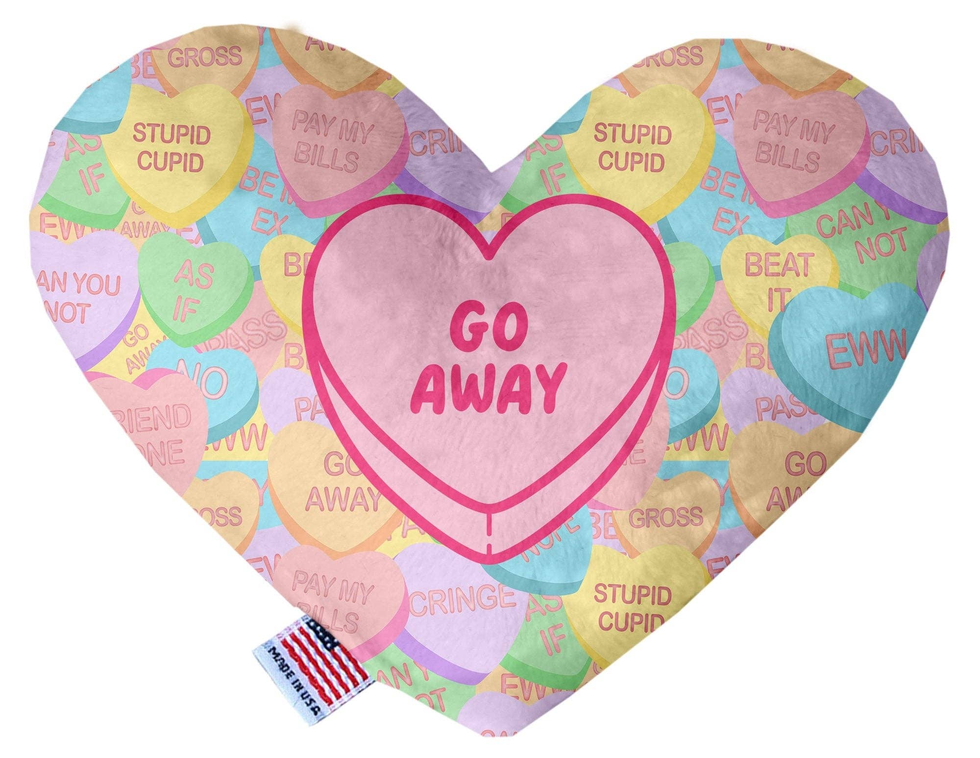 American Leashworks - Wholesale Pet Plush Toy - Dog - Pet & Dog Plush Heart Toy, "Go Away"