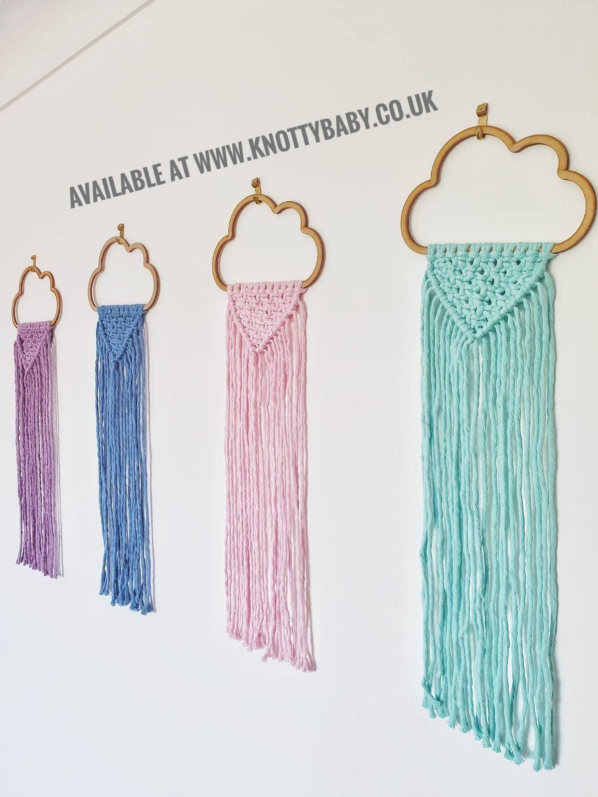 Knotty_baby - Vente Décoration murale – enfant et bébé - Tenture murale en macramé 100% coton/emballage écologique/pépinière1