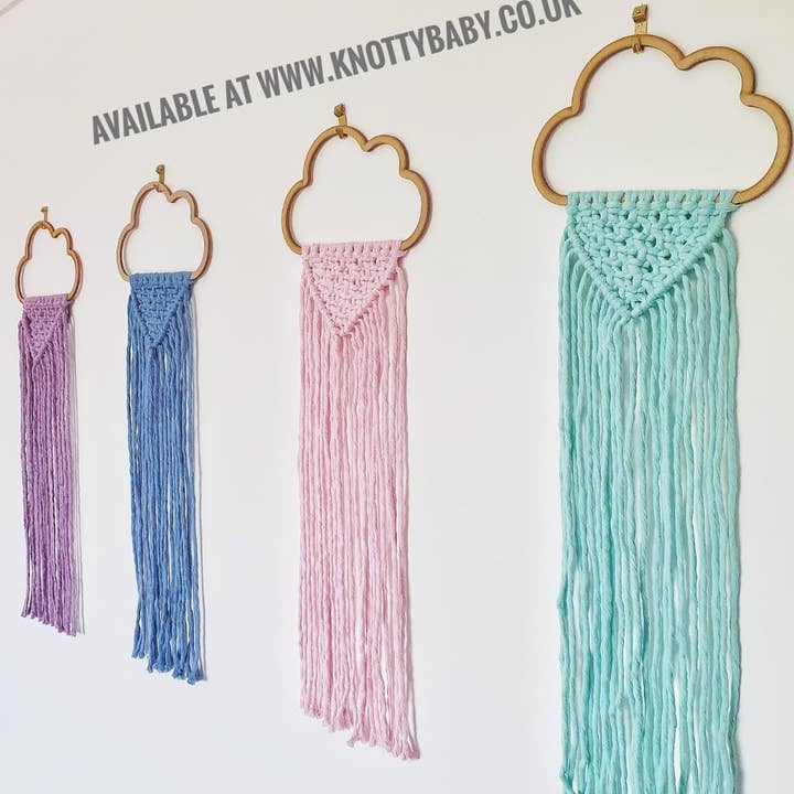 Knotty_baby - Vente Décoration murale – enfant et bébé - Tenture murale en macramé 100% coton/emballage écologique/pépinière1