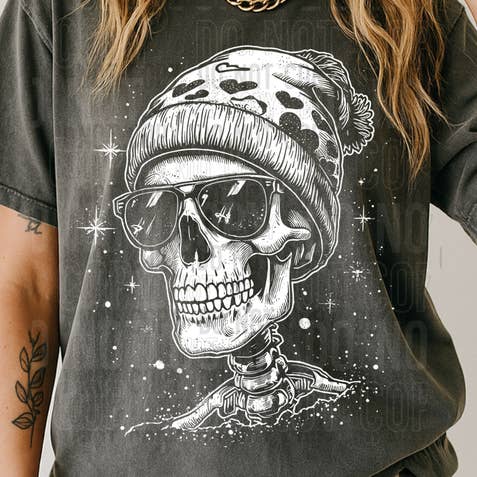 Skeleton Heart Splatter White DTF Transfer for wholesale by K and M Designs