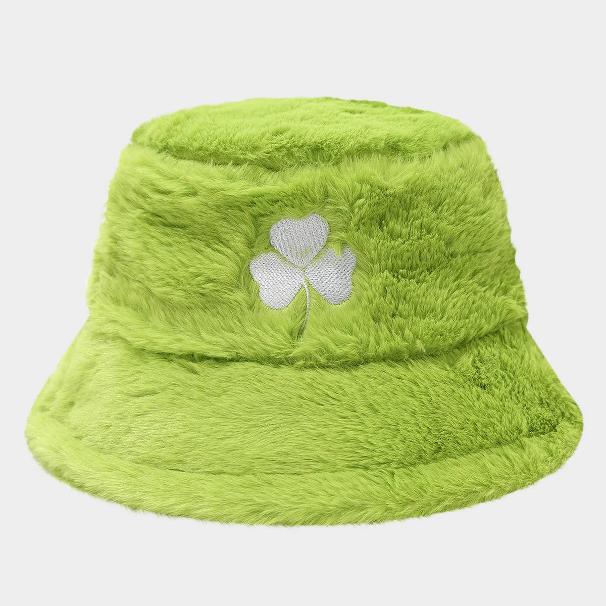 ACCITY - Wholesale Bucket Hat - Women's - Green Clover Embroidery Bucket Hat Winter Warm_CWAH046852