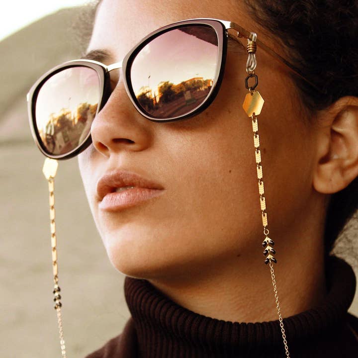 Head-Turning Sunglasses Chain, Modern Geometric Chevrons for wholesale by NEA