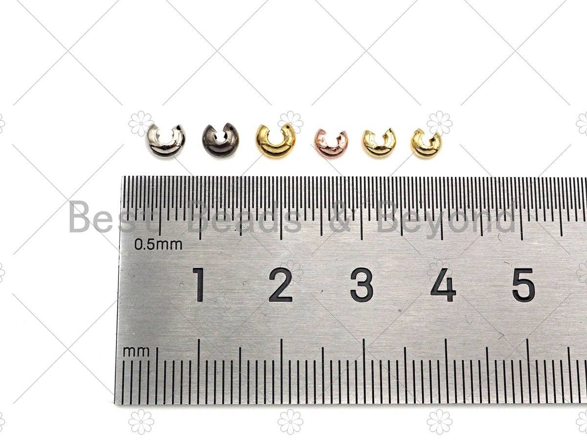 BestBeads&Beyond - Wholesale Craft Supplies - 50pc 4mm/5mm Crimp Covers, Gold, Silver, Rose Gold, Gunmetal Crimp Cover, Crimp Beads, Crimp End, Knot Covers,sku#C1233