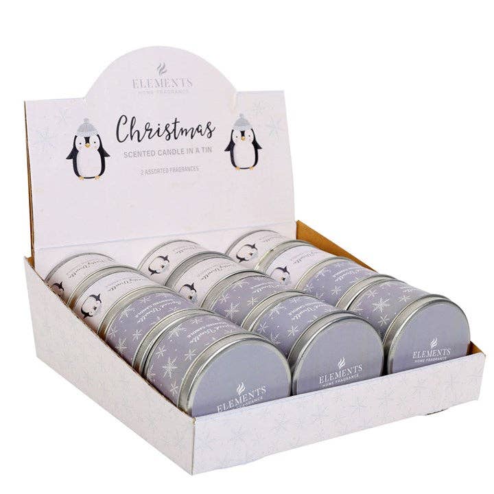 Something Different Wholesale - Wholesale Travel Candles - Set of 12 Penguin Parade Winter Candles in Display