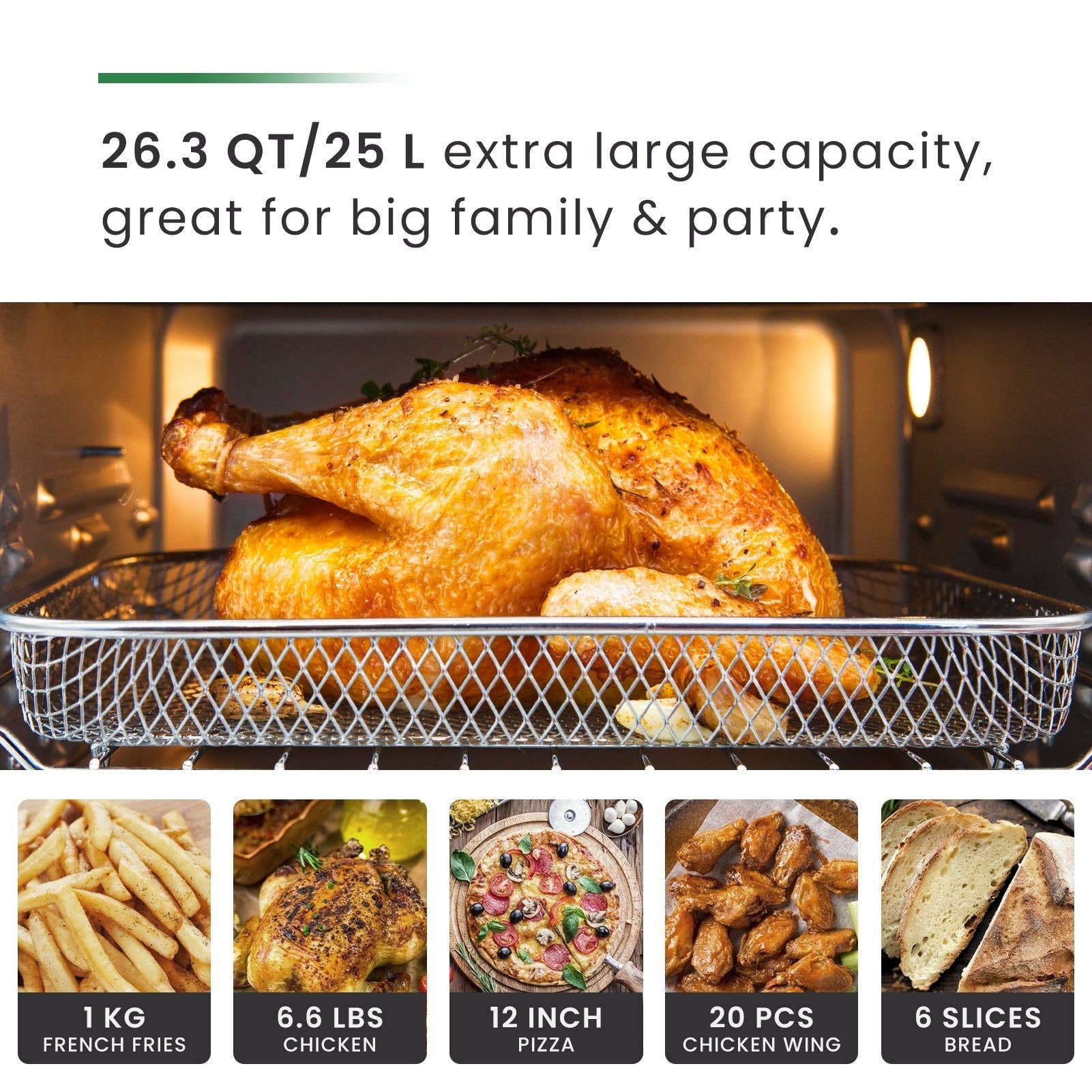 VAL CUCINA - Vente Appareils électroménagers - Four grille-pain à friteuse à air 10 en 1 VAL CUCINA, noir mat5