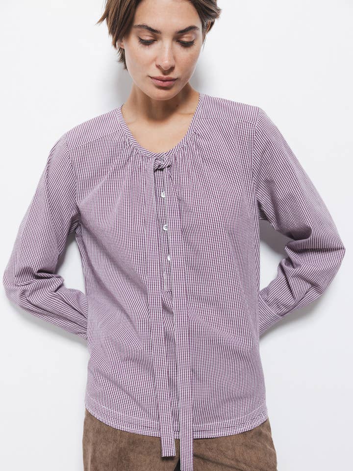 Bluse mit kariertem Muster (416678-189) für den Großhandel von Lanidor