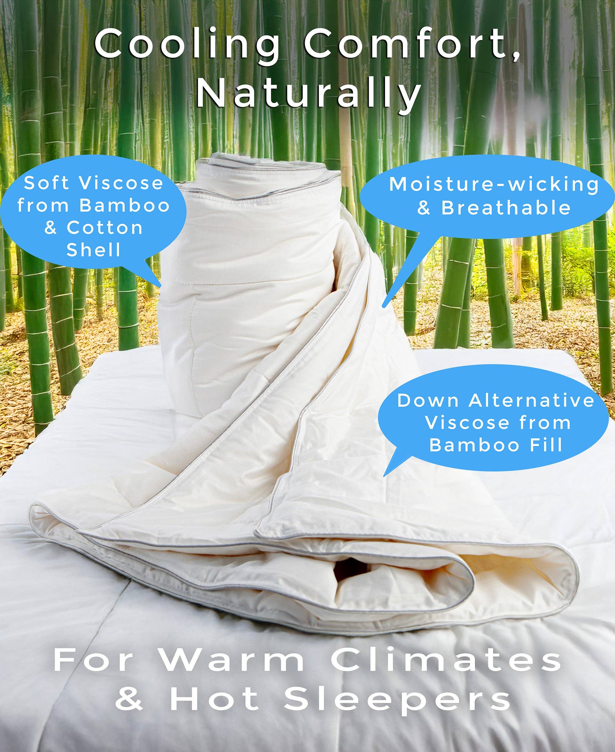 Desert Breeze Distributing - Wholesale Down Comforter - Bamboo Cooling Comforter, Lightweight and Cooling Duvet Insert3