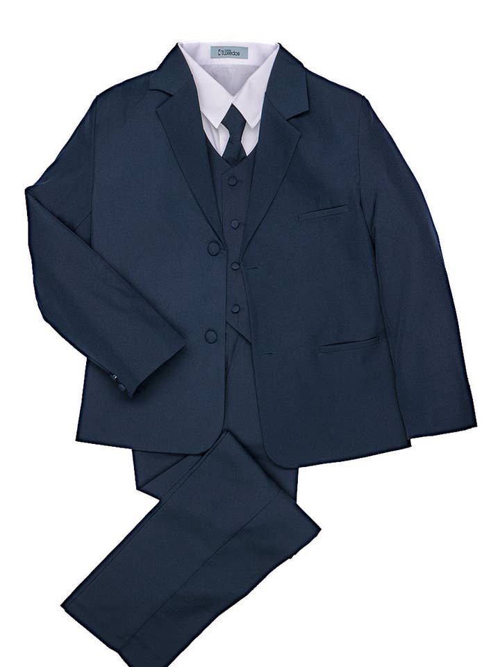 "Mason" Kids Navy Suit (5-Piece Set) for wholesale by Cardi International