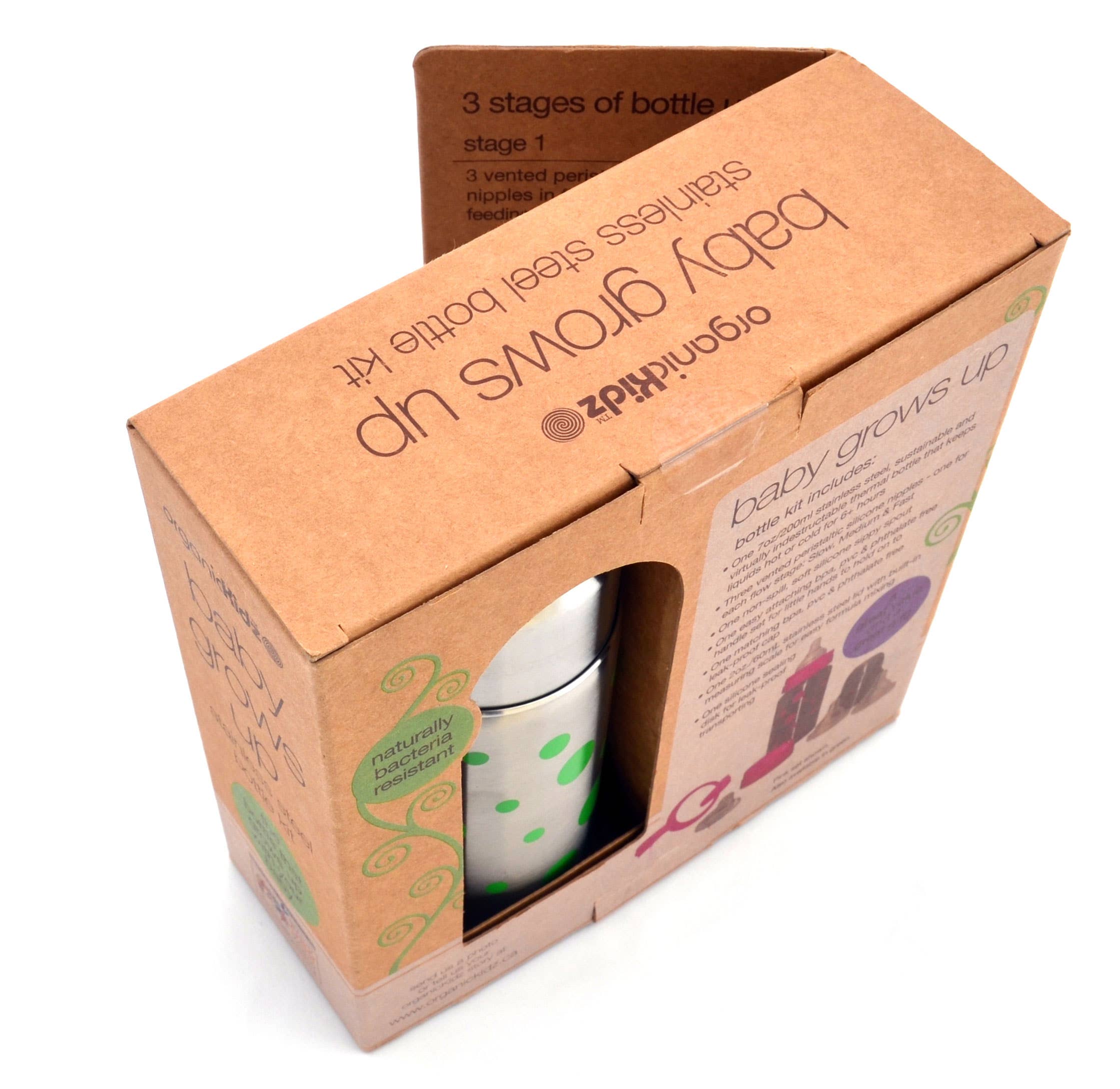 Joli Monde - Wholesale Baby Bottle - GL 220ml Insulated Evolution Kit Rose Organic Kidz4