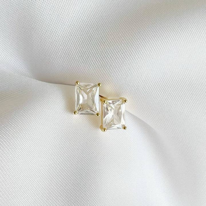 Goldie CZ Diamond Studs Earrings Gold Filled for wholesale by True by Kristy Jewelry