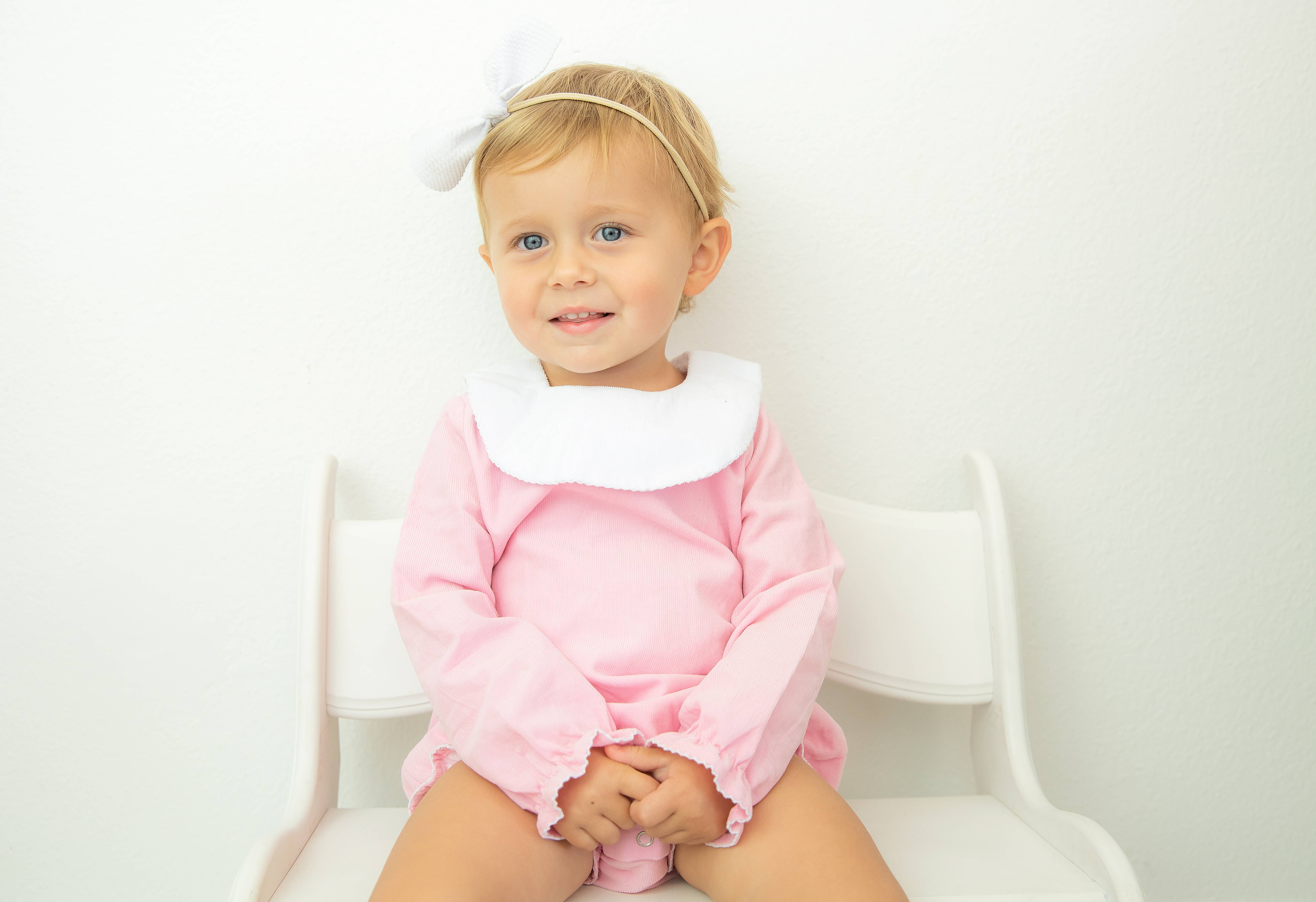 Love That Cotton - Wholesale Jumpsuit - Baby - LONG Sleeve Bishop Bubble - LIGHT PINK CORDUROY