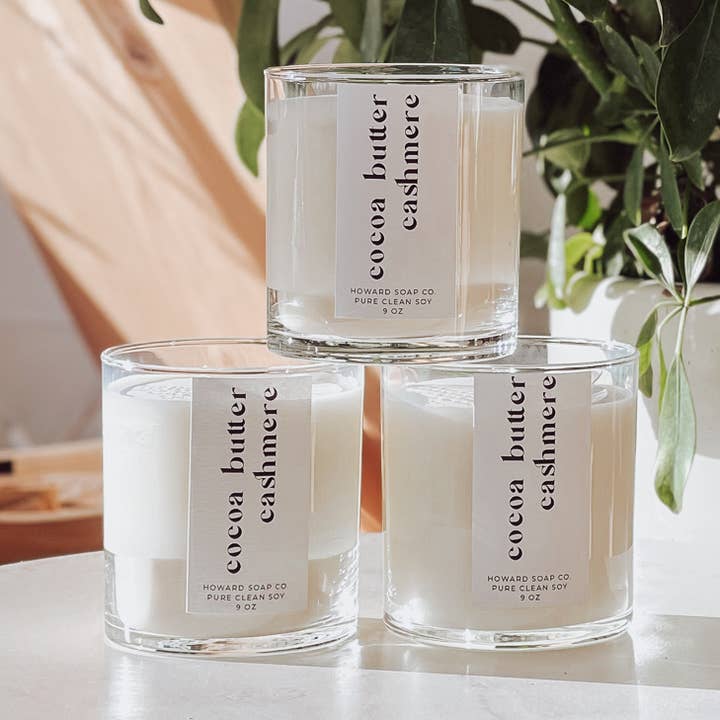 Candela di soia - cashmere al burro di cacao per la vendita all'ingrosso da parte di Howard Soap Company