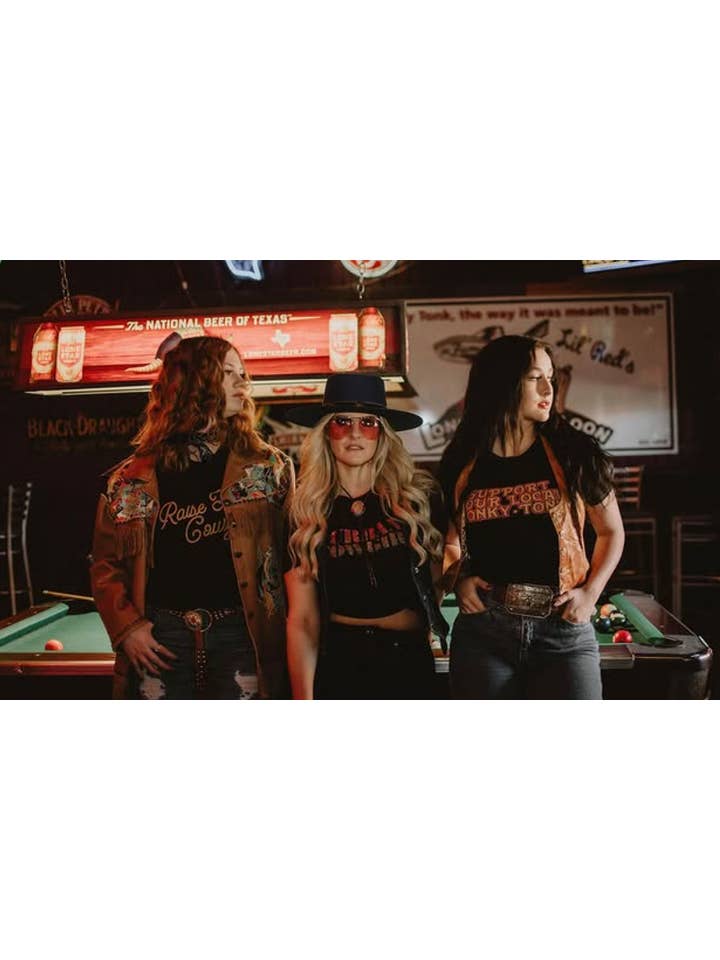 Rodeo Hippie - Wholesale Screen Printed T-Shirt - Women's - RAISE HELL, COWGIRL TEE BLACK4