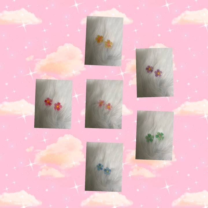 FLORAL EXPLOSION COLLECTON Stud Earrings (6 different colors) for wholesale by Pink tiful of LOVE